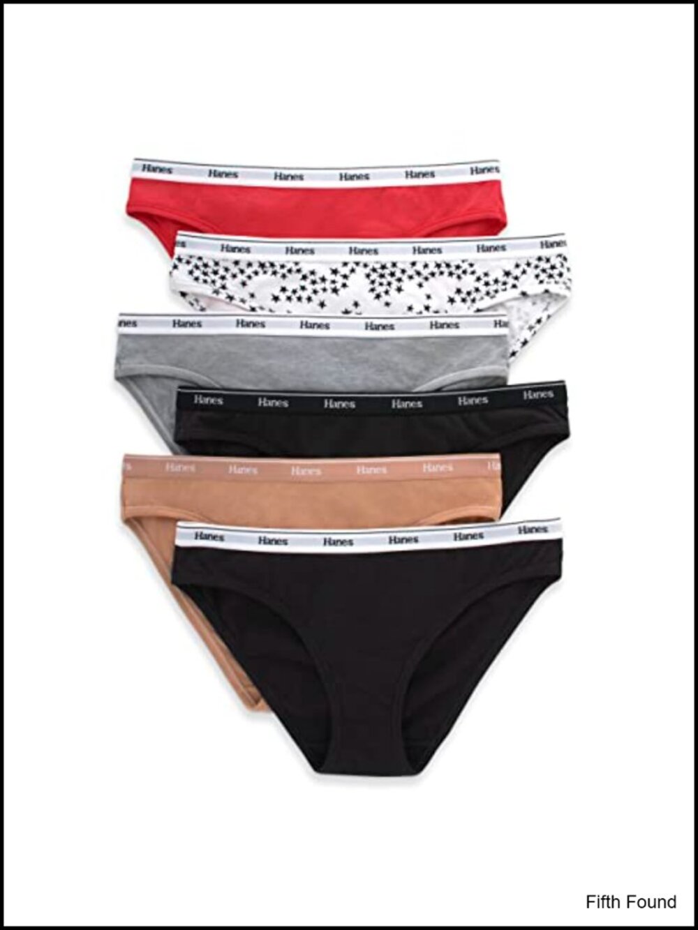 Women's Stretch Cotton Bikini Panties 6-Pack Breathable